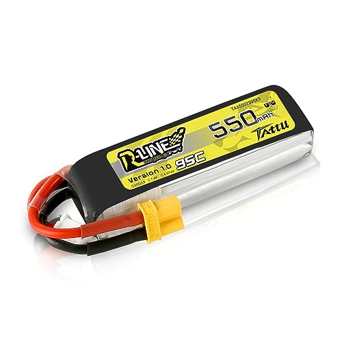 Tattu 2S 550mAh 7.4V 95C 2S1P Lipo Akku mit XT30 Stecker für FPV Racing Quadrocopter 100 180 Größe von TATTU