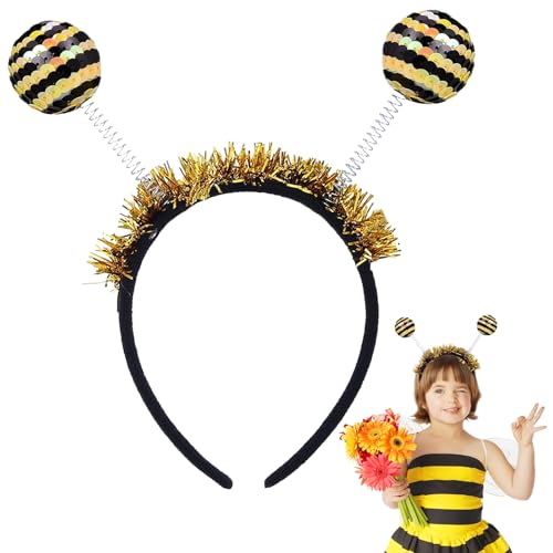 TAXTYHRE Bienen Haarreif, Biene Haarreif Damen mit Bommeln, Biene Kostüm Kinder, Biene Kostüm Accessoire, für Kinder Erwachsene Fasching Cosplay Kostüm Party von TAXTYHRE