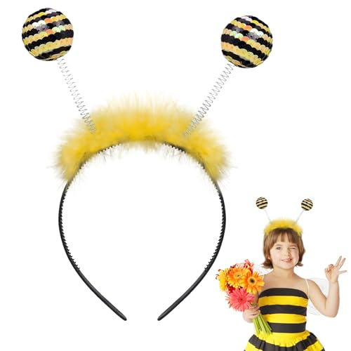 TAXTYHRE Bienen Haarreif, Biene Haarreif Damen mit Bommeln, Biene Kostüm Kinder, Bienenkostüm Accessoires, für Kinder Erwachsene Halloween Fasching Cosplay Kostüm Party von TAXTYHRE