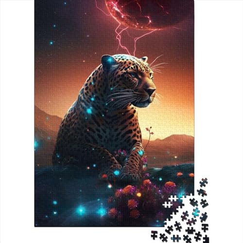 1000-teiliges Puzzle für Erwachsene, Jaguar auf dem Mars, Puzzle zum Selbermachen, Holzpuzzle, Spielzeug, Heimdekoration, 1000 Stück (75 x 50 cm) von TBDUEPS