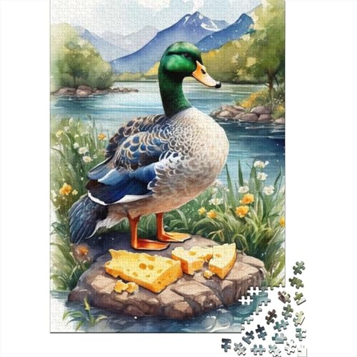 1000-teiliges Puzzle für Erwachsene, Tierkunst, Enten-Puzzle, DIY-Holzpuzzle, Spielzeug, Heimdekoration, 1000 Stück (75 x 50 cm) von TBDUEPS