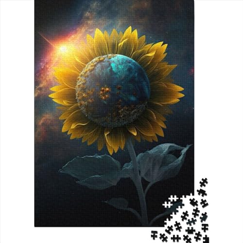 1000-teiliges Puzzle für Erwachsene, Universum, Sonnenblume 3, Holzpuzzle, Denksportaufgabe, Puzzle, Spielzeug, Spiel, 1000 Teile (75 x 50 cm) von TBDUEPS