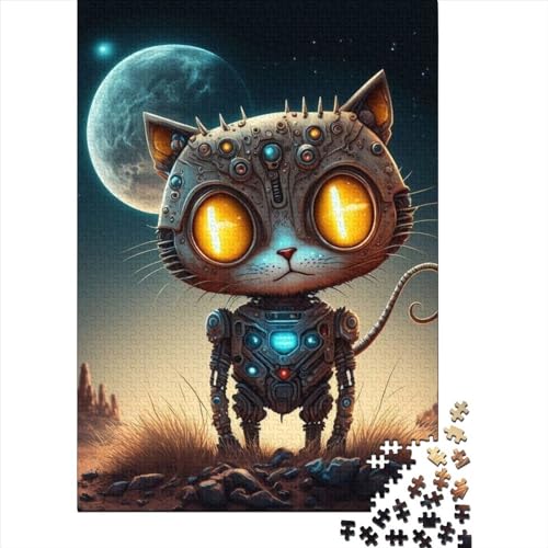 300-teiliges Puzzle, Weltraum-Puzzle mit mechanischer Katze, für Holzpuzzle, Lernspiele für Erwachsene und 300 Teile (40 x 28 cm) von TBDUEPS