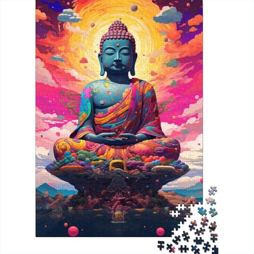 300-teiliges Puzzle für Erwachsene, farbenfrohe künstlerische Buddha-Statue, Puzzle-Herausforderung für die ganze Familie, Puzzles mit hohem Schwierigkeitsgrad, 300 Teile (40 x 28 cm) von TBDUEPS