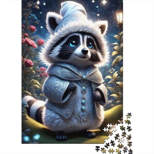 Animal Art Waschbär-Puzzle für Erwachsene, 300-teiliges Puzzle für Erwachsene, Puzzle aus Holz, kreativ für Erwachsene, anspruchsvolles Spiel, 300 Teile (40 x 28 cm) von TBDUEPS