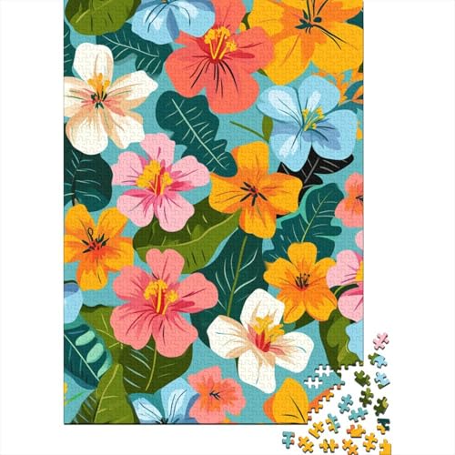 Blumenpuzzle, Denksportaufgabe, Premium-Karton-Puzzle für Kinder und Erwachsene ab 12 Jahren, Ostergeschenke, 38 x 26 cm, 1000 Teile von TBDUEPS