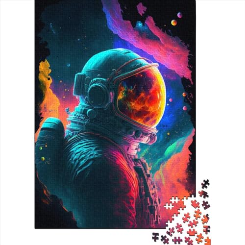 Buntes Astronauten-Puzzle 1000 Teile Puzzle Spielzeug für Erwachsene Puzzle Einzigartiges schwieriges und herausforderndes Puzzlespiel Spielzeug Geschenk 1000 Teile (75x50cm) von TBDUEPS