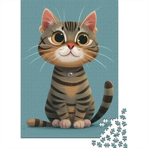 Cartoon-Katzen-Puzzle, lustiges Puzzle aus hochwertigem Karton für Jungen oder Mädchen, 70 x 50 cm/1000 Teile von TBDUEPS