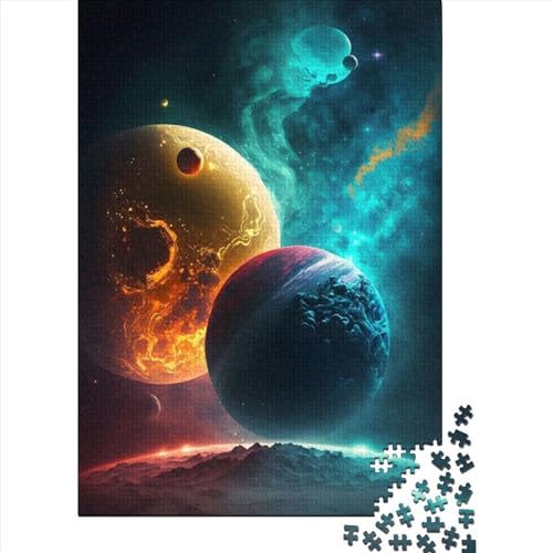 Colors of Space Puzzle für Erwachsene, 300-teiliges Puzzle für Erwachsene, Puzzle aus Holz, kreativ für Erwachsene, anspruchsvolles Spiel, 300 Teile (40 x 28 cm) von TBDUEPS