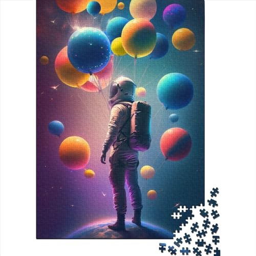 Das Ballon-Astronauten-Puzzle, 300 Teile, Holzpuzzle für Erwachsene, Puzzlespiele, Lernspielzeug, 300 Teile (40 x 28 cm) von TBDUEPS