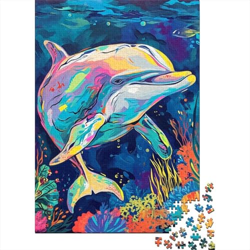 Delphin-Puzzle, Lernspiele, Familienaktivitäten, Premium-Karton-Puzzle für Frauen und Männer, Ostergeschenk, 38 x 26 cm/1000 Teile von TBDUEPS