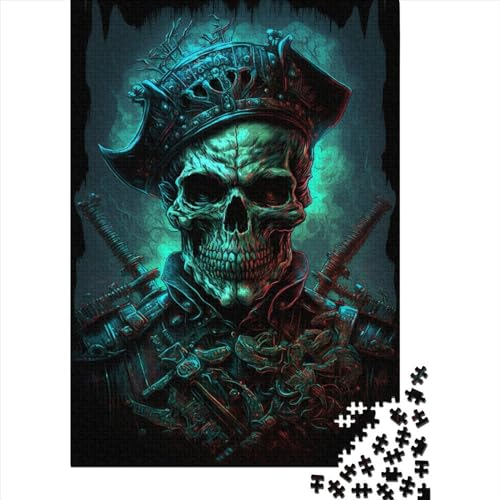 Der Piratenschädel, 1000 Puzzleteile für Erwachsene, Puzzle-Sets für die Familie, Lernspiel, Puzzle 1000 Teile (75 x 50 cm) von TBDUEPS