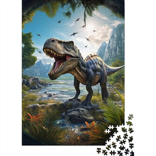 Dinosaurier-Puzzle, herausfordernd und knifflig, Premium-Karton-Puzzle für Erwachsene, Teenager, Ostergeschenk, 38 x 26 cm, 1000 Teile von TBDUEPS