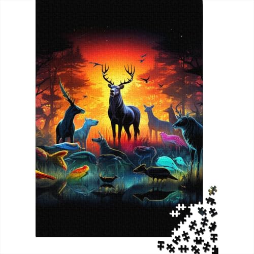 Dschungeltiere-Puzzle, Premium-Puzzle aus 100% Recycling-Platte, 100% recycelter Karton, Puzzle für Kinder und Erwachsene ab 12 Jahren, Ostergeschenk, 70 x 50 cm, 1000 Teile von TBDUEPS