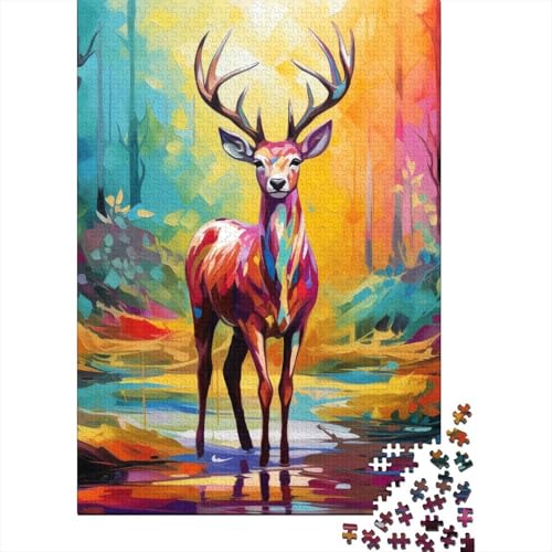 Elch-Puzzle, Relax-Challenge-Spielzeug, Premium-Karton-Puzzle für Erwachsene und Kinder, Ostergeschenke, 38 x 26 cm, 1000 Teile von TBDUEPS