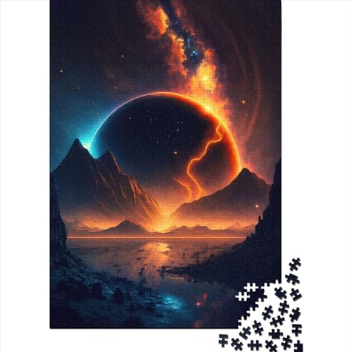 Fantasie-Sonnenuntergangslandschafts-Puzzle, 1000 Teile, Puzzle für Erwachsene, Unmögliches Puzzle, Holzspielzeug, Puzzle, Herausforderndes Spiel, 1000 Teile (75 x 50 cm) von TBDUEPS