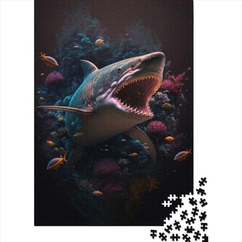 Fantasy Shark 5 Puzzles für Erwachsene, 500-teiliges Puzzle für Erwachsene, Puzzle aus Holz, kreativ für Erwachsene, anspruchsvolles Spiel, 500 Teile (52 x 38 cm) von TBDUEPS