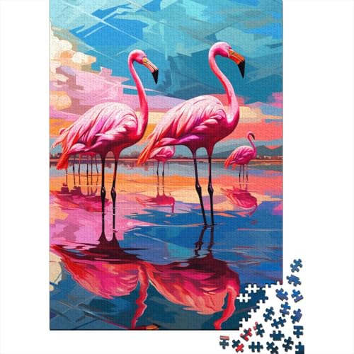 Flamingo-Puzzle, Denksportaufgabe, Papier, rechteckig, Puzzle für Erwachsene, Teenager, 70 x 50 cm/1000 Teile von TBDUEPS