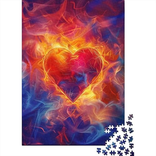 Flammen-Liebes-Puzzle, präzises ineinandergreifendes rechteckiges Papierpuzzle für Jungen oder Mädchen, 70 x 50 cm/1000 Teile von TBDUEPS