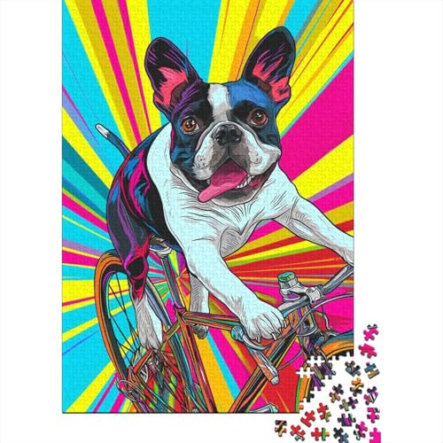 Französische Bulldogge Puzzle, Denksportaufgabe, Premium-Karton-Puzzle für Kinder und Erwachsene ab 12 Jahren, Ostergeschenke, 70 x 50 cm, 1000 Teile von TBDUEPS