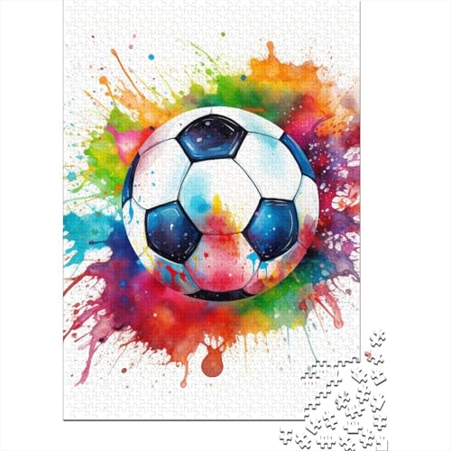 Fußball-Puzzle, Lernspiele, Familienaktivitäten, Premium-Karton-Puzzle für Frauen und Männer, Ostergeschenk, 38 x 26 cm, 1000 Teile von TBDUEPS