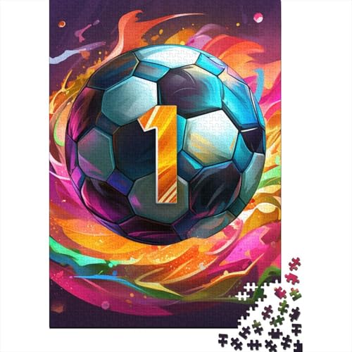 Fußball-Puzzle, rechteckig, Pappe, Papier, rechteckig, Puzzle für Erwachsene und Kinder, Ostergeschenke, 70 x 50 cm, 1000 Teile von TBDUEPS