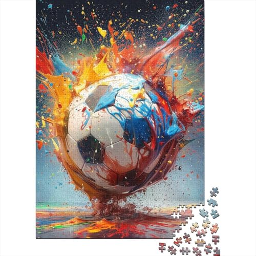 Fußball-Puzzle, schwierige Herausforderung, 100% recycelter Karton, Puzzle für Kinder und Erwachsene ab 12 Jahren, 38 x 26 cm, 1000 Teile von TBDUEPS