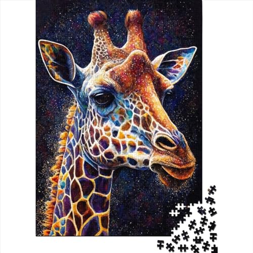 Giraffen-Tuschemalerei-Puzzle 1000 Teile Puzzle Spielzeug für Erwachsene Puzzle Einzigartiges schwieriges und herausforderndes Puzzlespiel Spielzeuggeschenk 1000 Teile (75 x 50 cm) von TBDUEPS