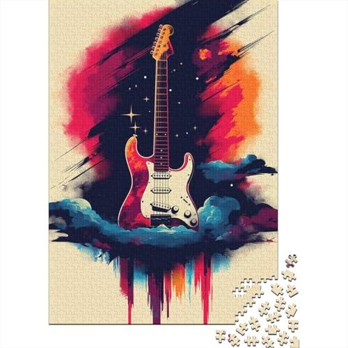 Gitarrenpuzzle, 100% recycelter Karton, Premium-Karton, Puzzle für Erwachsene und Kinder, 70 x 50 cm/1000 Teile von TBDUEPS