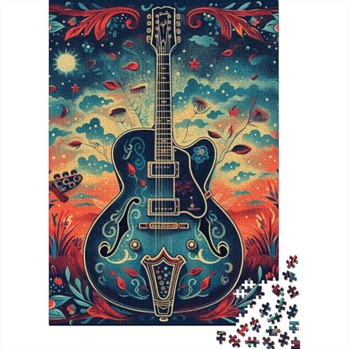 Gitarrenpuzzle, umweltfreundliche Materialien, 100% recycelte Pappe, Puzzle für Frauen und Männer, einzigartiges Geschenk, 38 x 26 cm/1000 Teile von TBDUEPS