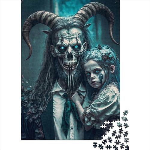 Goat Devil4 Puzzle 1000 Teile, Holzpuzzle, Spielzeug, Familienspiel, Schwierigkeitsgrad, Herausforderung, Puzzles 1000 Teile (75 x 50 cm) von TBDUEPS