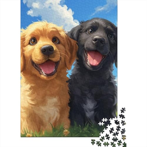 Golden Retriever-Puzzle, anpassbare Bilder, 100% recycelter Karton, Puzzle für Erwachsene und Teenager, einzigartiges Geschenk, 70 x 50 cm/1000 Teile von TBDUEPS