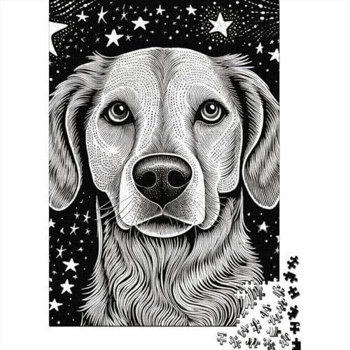 Golden Retriever-Puzzle, schwieriges rechteckiges Puzzle aus Hartpapier für Erwachsene und Kinder, einzigartiges Geschenk, 70 x 50 cm/1000 Teile von TBDUEPS