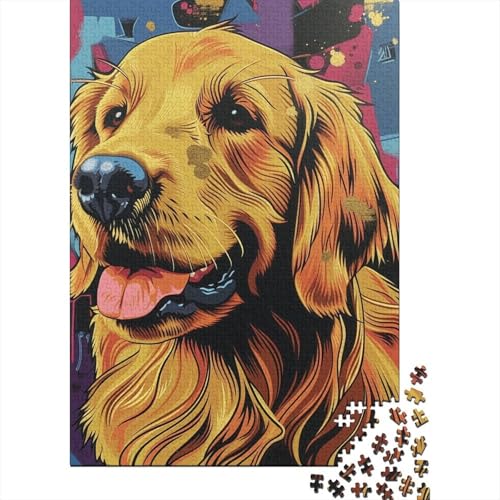 Golden Retriever Puzzle Relax Challenge Spielzeug Premium Karton Puzzle für Erwachsene Kinder Ostergeschenke 70x50cm/1000 Teile von TBDUEPS