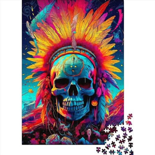 Häuptling Totenkopf 1000 Teile Puzzle für Erwachsene Puzzle Puzzle-Sets für die Familie Lernspiel Puzzle 1000 Teile (75x50cm) von TBDUEPS