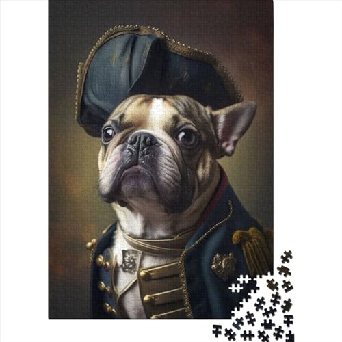 Holzpuzzle-Spielzeug für 1000 Teile, Napoleon, Französische Bulldogge, Puzzle für Jungen und Mädchen, Lernspiele für über 18-Jährige, 1000 Teile (75 x 50 cm) von TBDUEPS