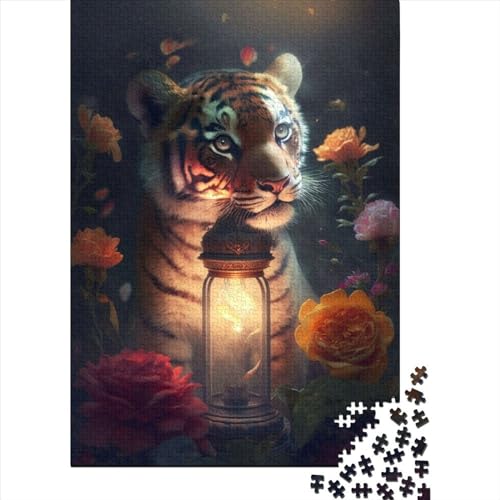 Holzpuzzle-Spielzeug für 500 Teile, Das magische Tigerjunge, Puzzle für Jungen und Mädchen, Lernspiele für über 18-Jährige, 500 Teile (52 x 38 cm) von TBDUEPS