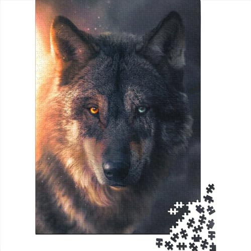 Holzpuzzle-Spielzeug für 500 Teile, Scar Wolf-Puzzles für Jungen und Mädchen, Lernspiele für über 18-Jährige, 500 Teile (52 x 38 cm) von TBDUEPS