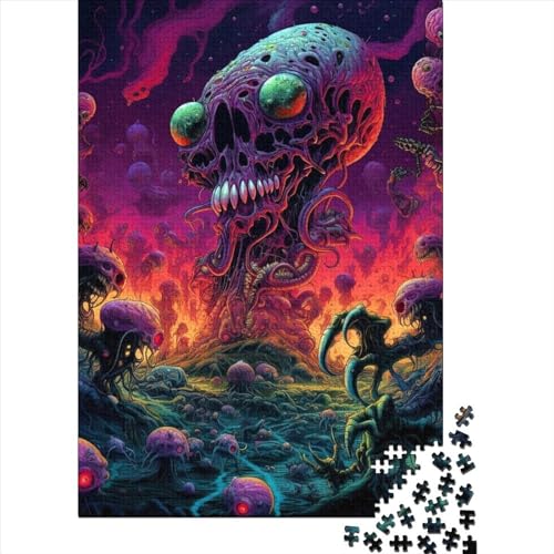 Holzpuzzle-Spielzeug für 500 Teile, Weltraummonster-Puzzle, Jungen- und Mädchen-Puzzle, Lernspiele für über 18-Jährige, 500 Teile (52 x 38 cm) von TBDUEPS