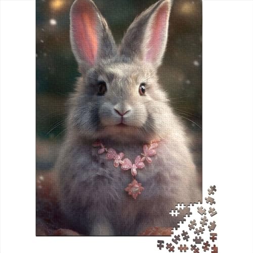 Holzpuzzle mit 500 Teilen für Erwachsene, Fluffy Bunny 03, Puzzle-Geschenke, Puzzles für Familienspiele, 500 Teile (52 x 38 cm) von TBDUEPS