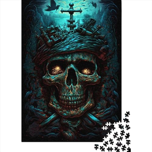 Holzpuzzle mit 500 Teilen für Erwachsene, Piratenschädel1, Puzzle-Geschenke, Puzzles für Familienspiele, 500 Teile (52 x 38 cm) von TBDUEPS