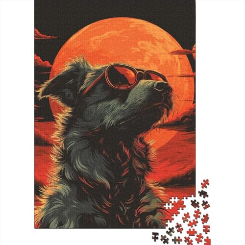 Hunde mit Sonnenbrillen-Puzzle, hochwertiges 100% recyceltes Papppapier, rechteckiges Puzzle für Erwachsene und Teenager, einzigartiges Geschenk, 70 x 50 cm, 1000 Teile von TBDUEPS