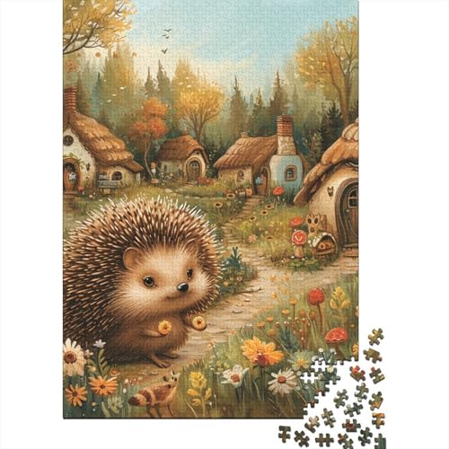 Igel-Puzzle, Familienspaß, rechteckiges Papierpuzzle für Jungen oder Mädchen, Geschenke zum Kindertag, 38 x 26 cm/1000 Teile von TBDUEPS