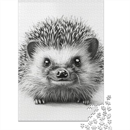 Igel-Puzzle, freundliche Materialien, 100 Prozent recycelte Pappe, Puzzle für Erwachsene und Kinder, Ostergeschenk, 38 x 26 cm, 1000 Teile von TBDUEPS