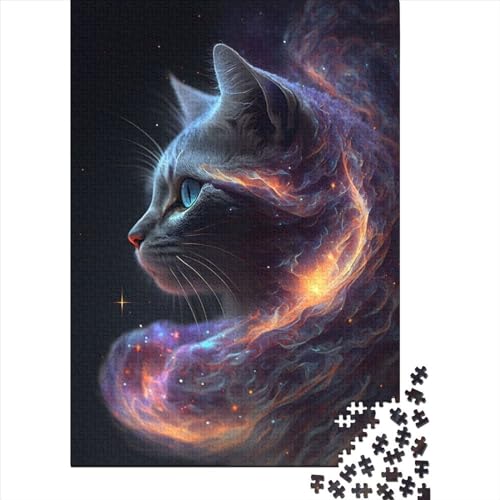 Katze im kosmischen Nebel, Puzzle 1000 Teile, Puzzle für Erwachsene, Puzzle-Sets für Familien, Lernspiel, 1000 Teile (75 x 50 cm) von TBDUEPS