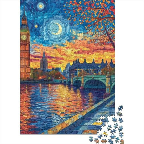 London Tower Bridge Puzzle, Premium-Puzzle aus 100% recyceltem Karton, rechteckiges Puzzle für Erwachsene und Teenager, einzigartiges Geschenk, 70 x 50 cm/1000 Teile von TBDUEPS