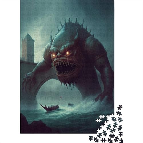 Monster Invasion3 Puzzle 500 Teile, Holzpuzzle für Erwachsene und Wanddekoration zu Hause, 500 Teile (52 x 38 cm) von TBDUEPS