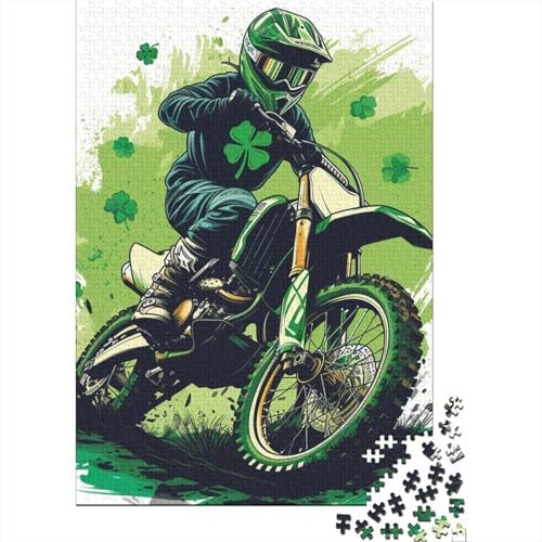 Motorrad-Puzzle, schwierige Herausforderung, 100 Prozent recycelter Karton, Puzzle für Erwachsene, Teenager, 38 x 26 cm/1000 Teile von TBDUEPS