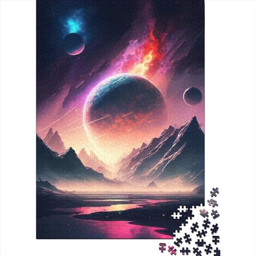 Mountain Lake Cosmos Puzzle 1000 Teile Puzzle Spielzeug für Erwachsene Puzzle Einzigartiges schwieriges und herausforderndes Puzzlespiel Spielzeug Geschenk 1000 Teile (75x50cm) von TBDUEPS