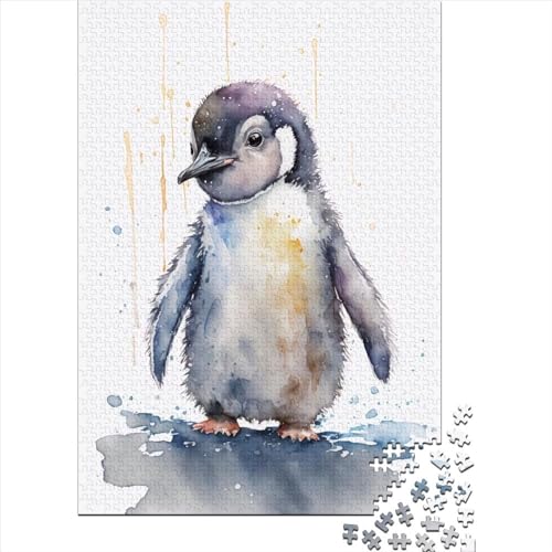 Niedliches Baby-Pinguin-Malpuzzle, 500-teiliges Puzzle für Erwachsene, Unmögliches Puzzle, Holzspielzeug, Puzzle, anspruchsvolles Spiel, 500 Teile (52 x 38 cm) von TBDUEPS